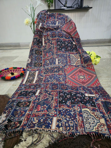 Azmat Wool Digital Print Multicolour Scarf