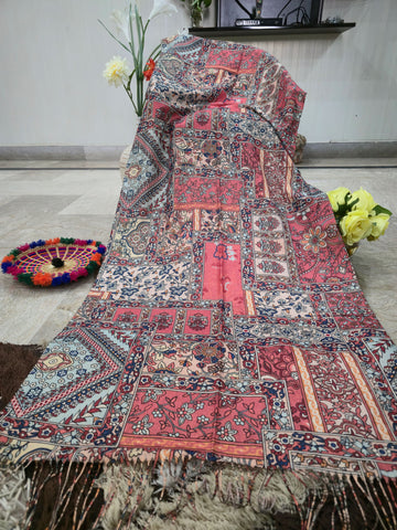 Nayaab Wool Digital Print Multicolour Scarf