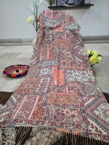 Safar Wool Digital Print Multicolour Scarf