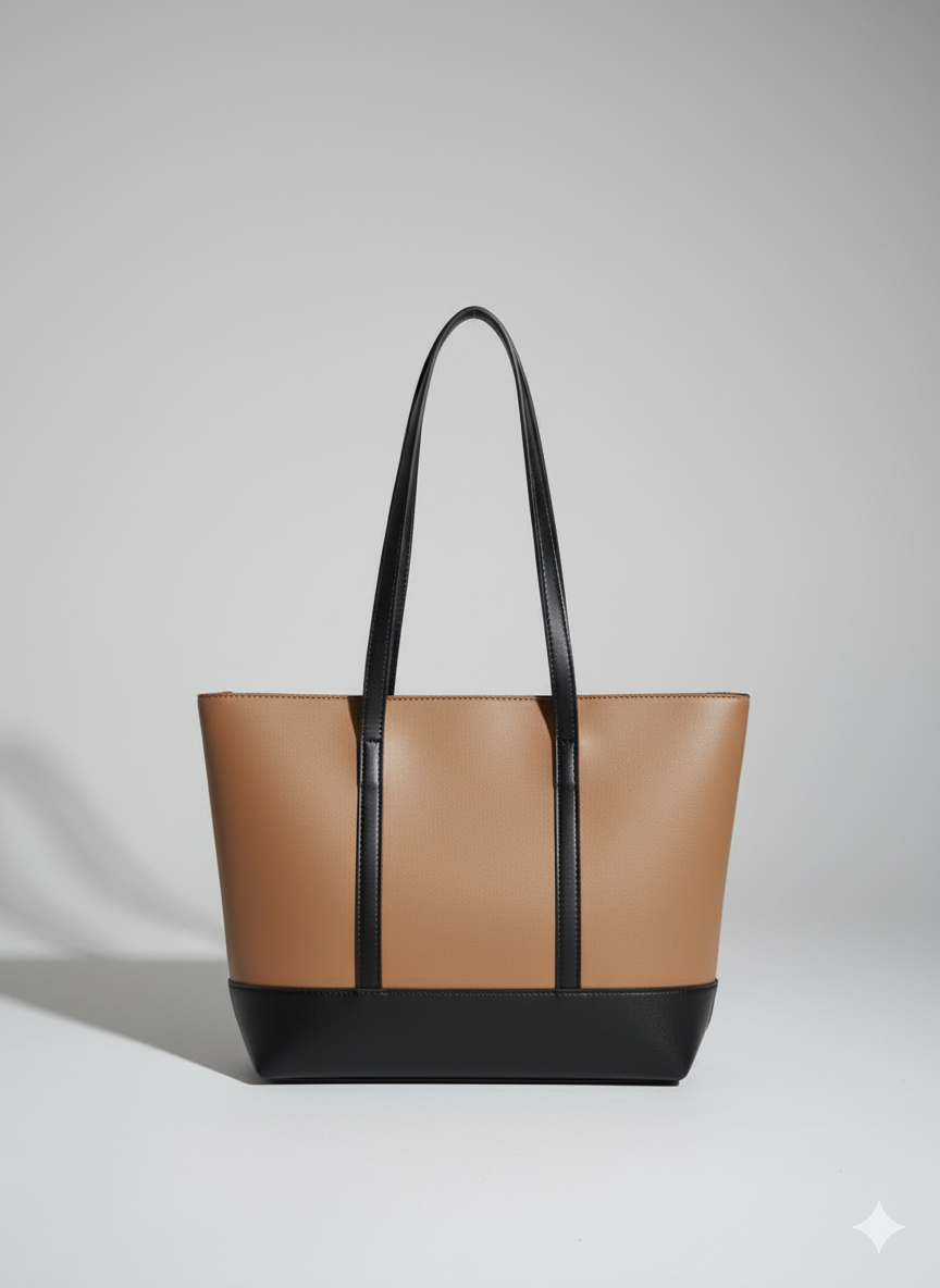 The Tan & Black Commuter Tote