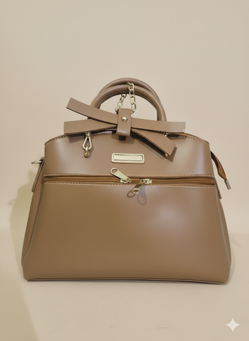 The Timeless Taupe Bow Satchel