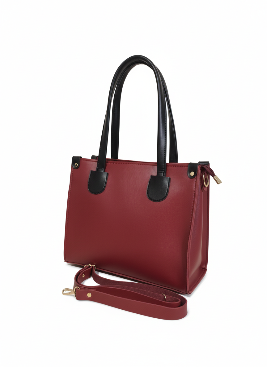 The Bow Statement Handbag - Burgundy & Black