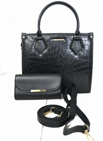 The Black Croc-Effect Duo Set