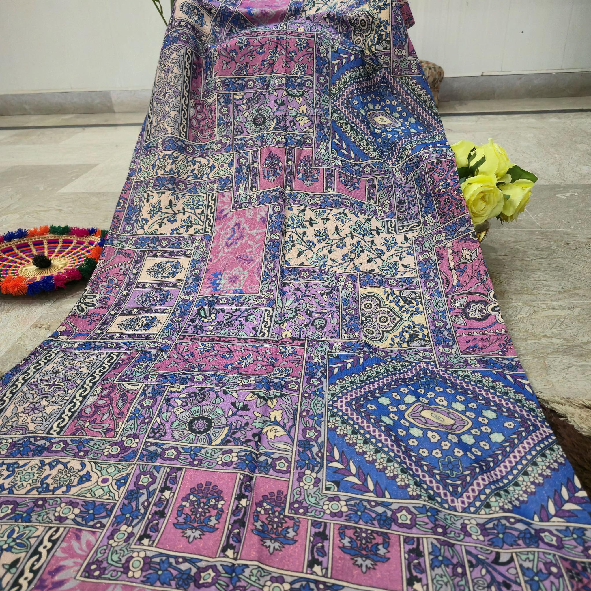 Chaman Wool Digital Print Multicolour Scarf