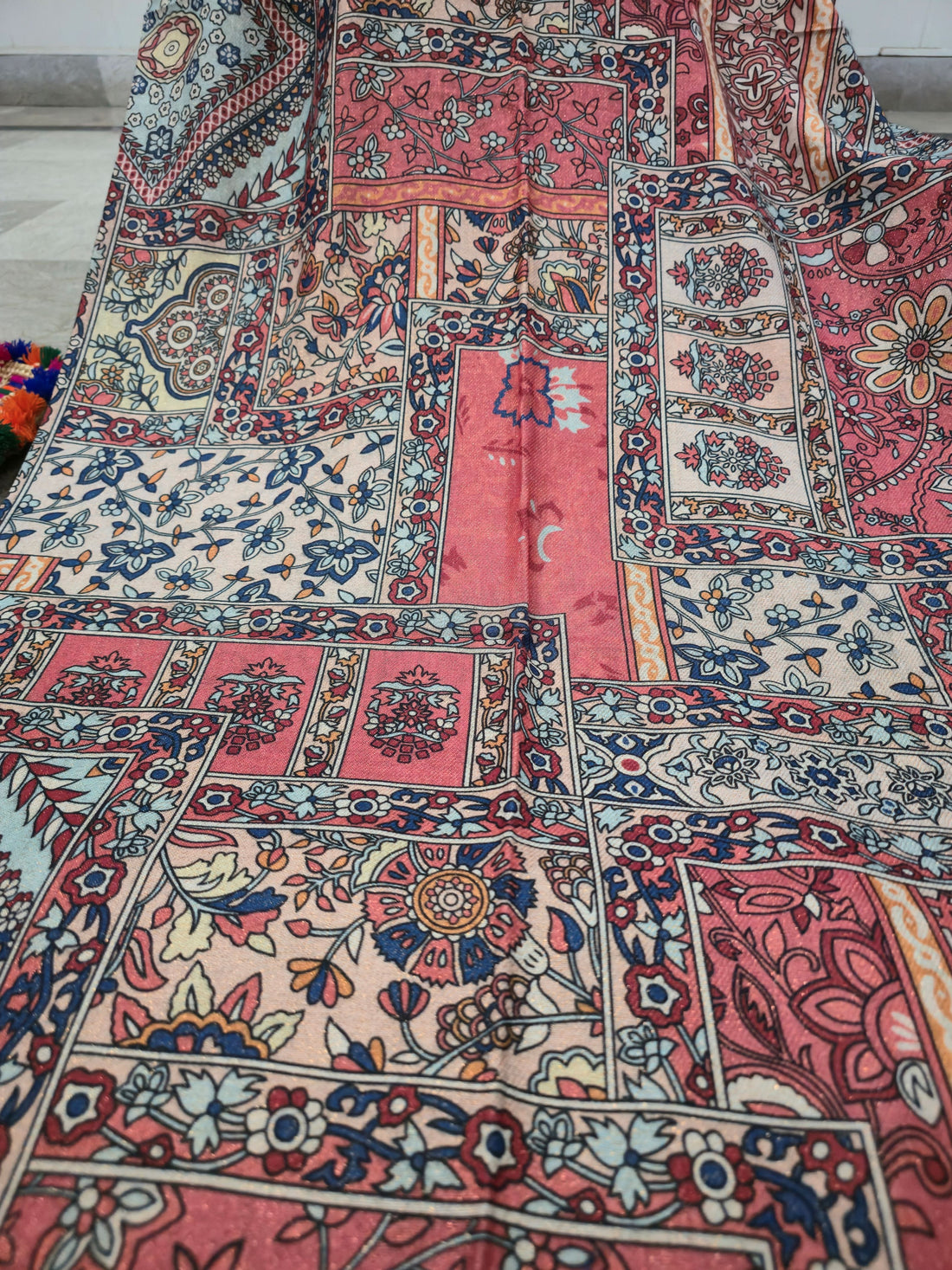Nayaab Wool Digital Print Multicolour Scarf