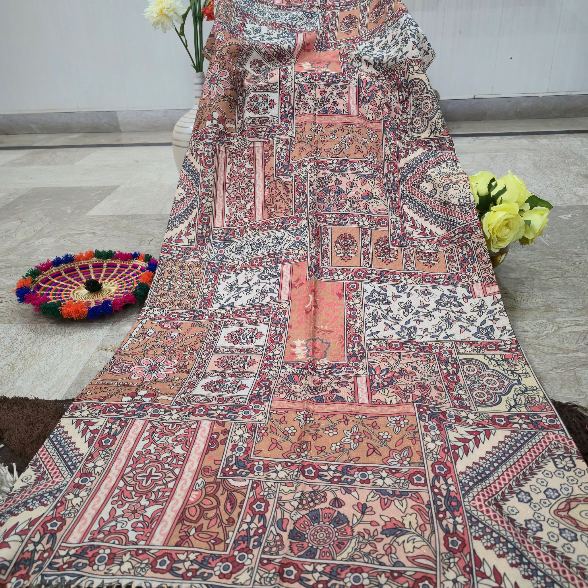 Safar Wool Digital Print Multicolour Scarf