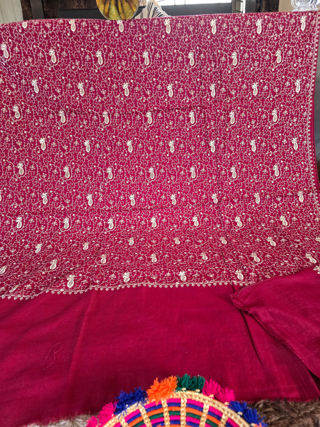 Roses Bloom Embroidered Jawad 72 Gram Shawl