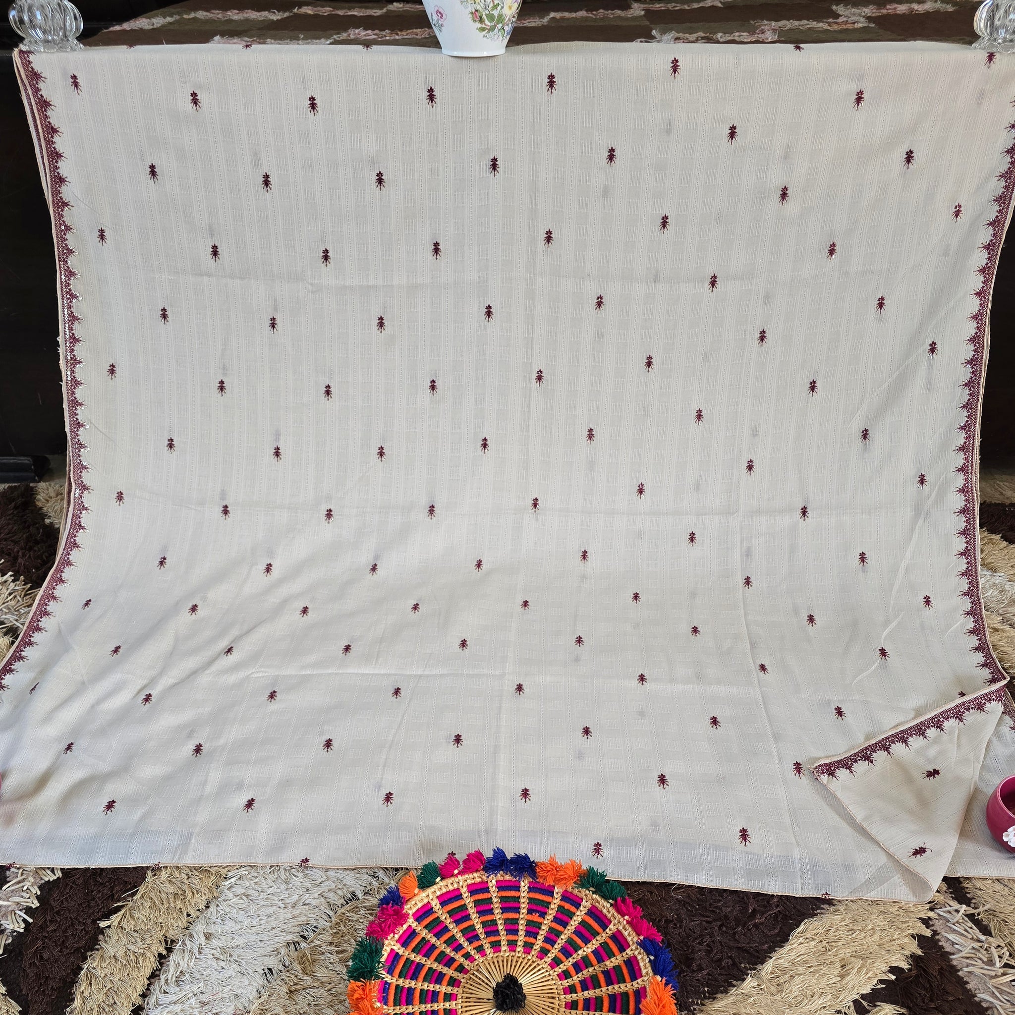 Zarina Embroidered Jawad Arabic Swiss Shawl