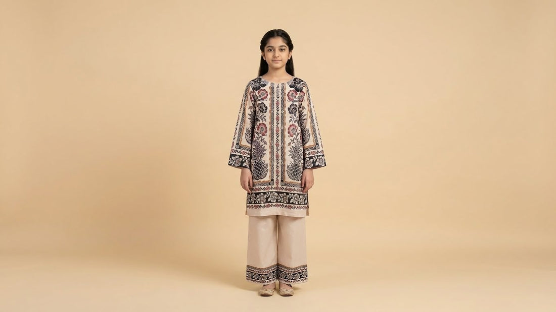 Amber Mustard- 2 Piece Stitched Suite