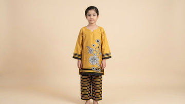 Mustard Meadow- 2 Piece Stitched Suite
