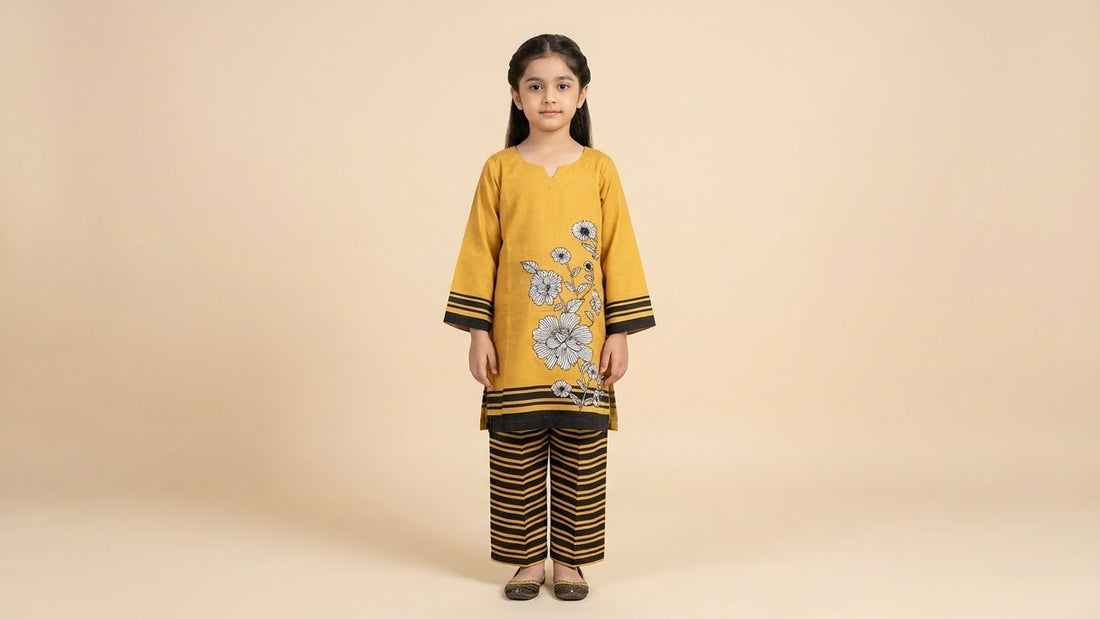 Mustard Meadow- 2 Piece Stitched Suite